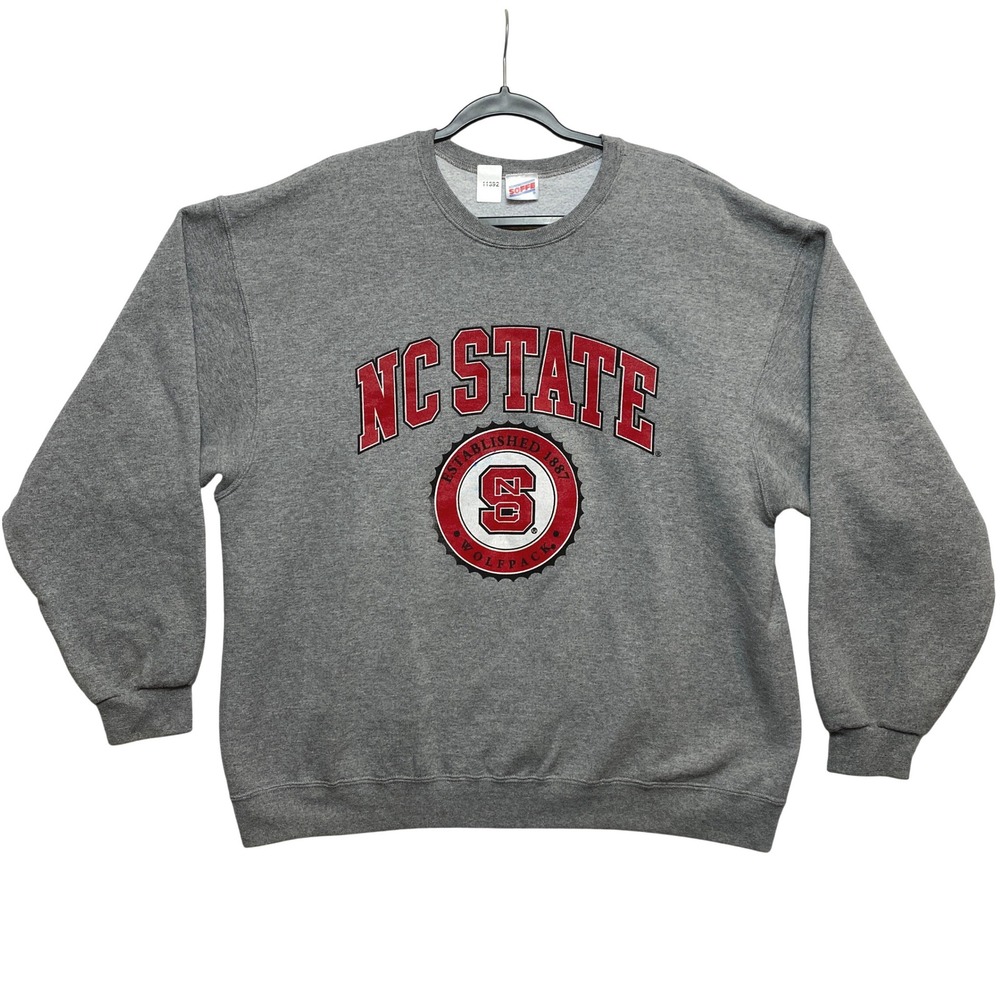 NC State Wolfpack Sweatshirt Mens XL Gray Pullover Crewneck NCAA Soffe
